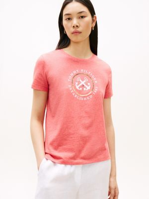 TH Anchor Logo T-Shirt, Red Heather