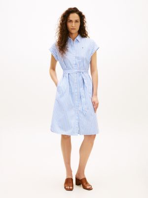 Belted Striped Poplin Shirtdress