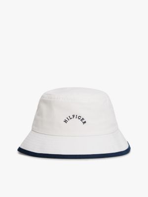 Hilfiger Logo Brushed Bucket Hat, Optic White
