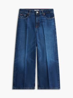 High-Rise Cropped Wide Leg Jean — Dark Wash Denim 6