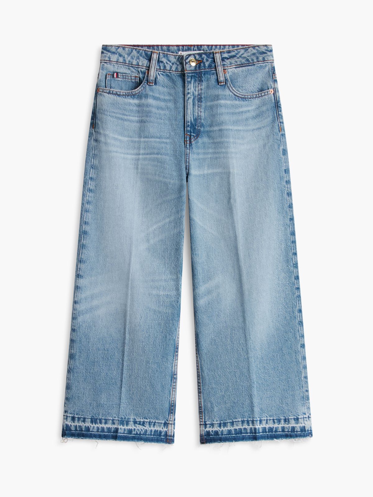High-Rise Cropped Wide Leg Jean — Medium Wash