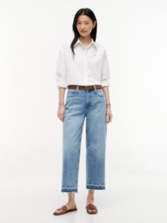 High-Rise Cropped Wide Leg Jean — Medium Wash 1