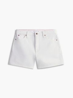 High-Rise Denim Flare Short — White Denim 5