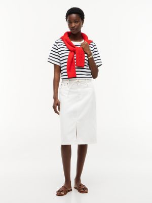 Женские юбки Tommy Hilfiger Belted White Denim Skirt — фото 2