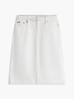 Belted White Denim Skirt — White Denim 5