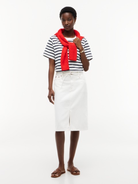 Женские юбки Tommy Hilfiger Belted White Denim Skirt