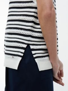 Striped Crochet Sweater — Ivory Silk 3