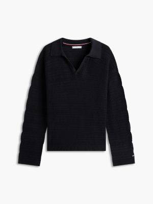 Женские свитеры Tommy Hilfiger Relaxed Fit Crochet Sweater Polo — фото 5
