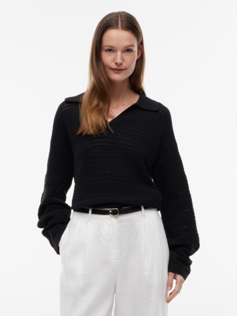 Женские свитеры Tommy Hilfiger Relaxed Fit Crochet Sweater Polo