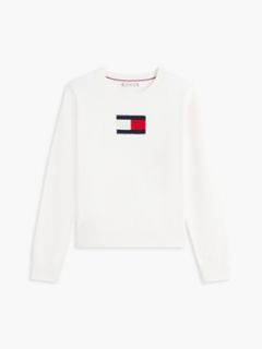 Intarsia Flag Logo Sweater — Ivory Silk 5