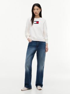 Intarsia Flag Logo Sweater — Ivory Silk 2