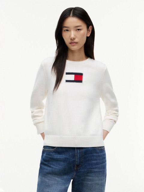 Женские свитеры Tommy Hilfiger Intarsia Flag Logo Sweater