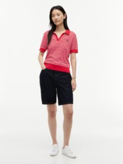 Hilfiger Script Striped Sweater Polo — Primary Red 2