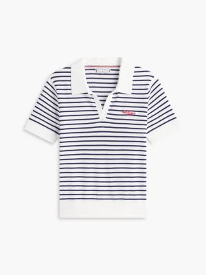 Женские свитеры Tommy Hilfiger Hilfiger Script Striped Sweater Polo — фото 5