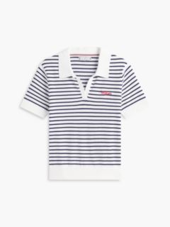 Hilfiger Script Striped Sweater Polo — Optic White 5