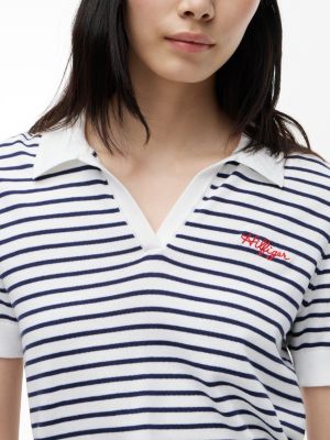 Женские свитеры Tommy Hilfiger Hilfiger Script Striped Sweater Polo — фото 3