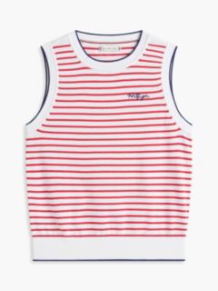 Hilfiger Script Striped Sweater Vest — Primary Red 5