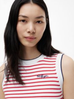 Hilfiger Script Striped Sweater Vest — Primary Red 3