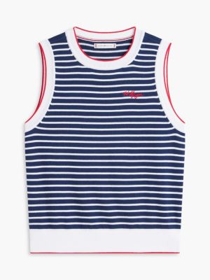 Женские свитеры Tommy Hilfiger Hilfiger Script Striped Sweater Vest — фото 5