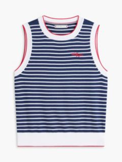 Hilfiger Script Striped Sweater Vest — Optic White 5