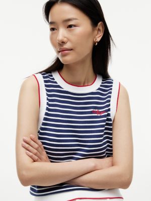Женские свитеры Tommy Hilfiger Hilfiger Script Striped Sweater Vest — фото 3