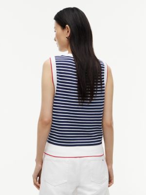Женские свитеры Tommy Hilfiger Hilfiger Script Striped Sweater Vest — фото 4
