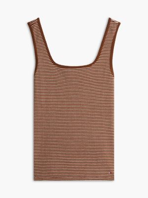 Женские топы Tommy Hilfiger Striped Pointelle Square-Neck Tank Top — фото 5