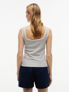 Striped Pointelle Square-Neck Tank Top — Ivory Silk 4