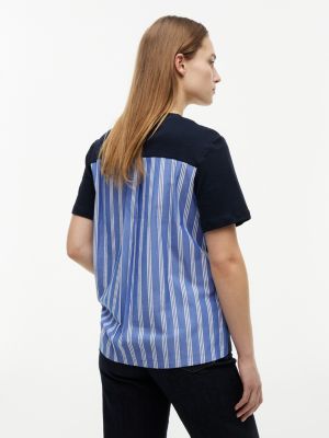 Женские футболки Tommy Hilfiger Mixed-Media Cotton Interlock T-Shirt — фото 4