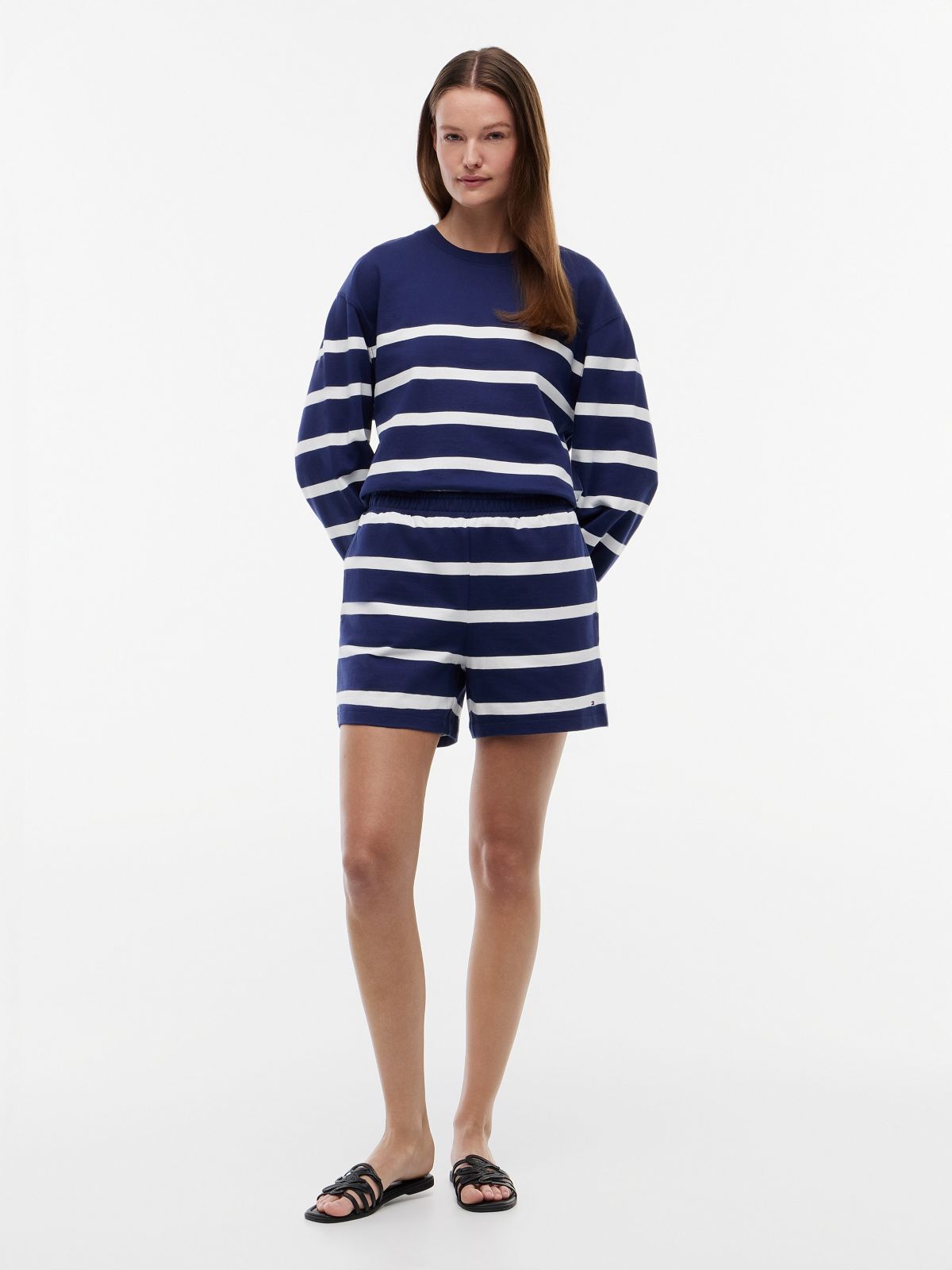 Striped 5" Sweatshort — Preppy Navy
