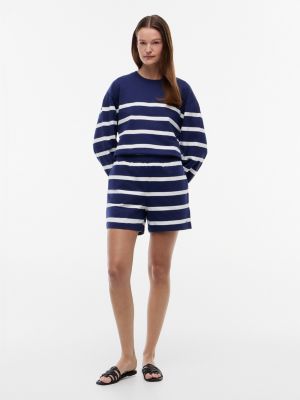 Striped 5" Sweatshort, Preppy Navy