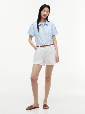 Женские рубашки Tommy Hilfiger Puff-Sleeve Striped Poplin Shirt — фото 2