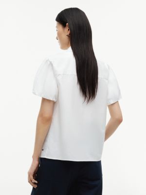 Женские рубашки Tommy Hilfiger Puff-Sleeve Poplin Shirt — фото 4