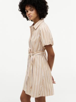 Tommy Hilfiger Striped Puff-Sleeve Poplin Shirtdress — фото 2