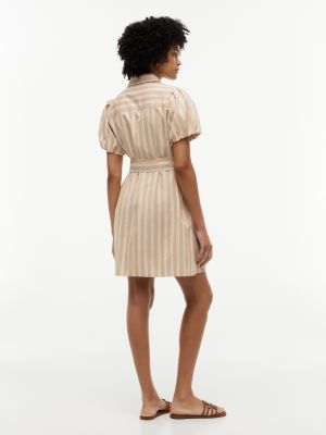 Tommy Hilfiger Striped Puff-Sleeve Poplin Shirtdress — фото 4
