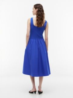 Mixed-Media Midi Tank Dress — Noble Blue 4