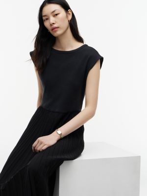 Tommy Hilfiger Mixed-Media Pleated Midi Dress — фото 2