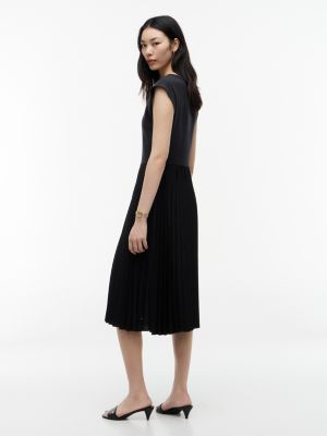 Tommy Hilfiger Mixed-Media Pleated Midi Dress — фото 4