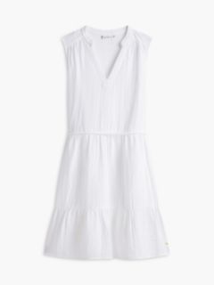 Tiered Cotton Gauze Mini Dress — Optic White 5