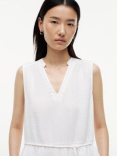 Tiered Cotton Gauze Mini Dress — Optic White 3