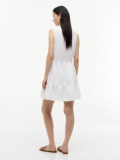 Tiered Cotton Gauze Mini Dress — Optic White 4