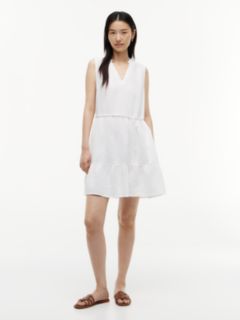 Tiered Cotton Gauze Mini Dress — Optic White 1