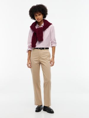 Женские брюки Tommy Hilfiger Relaxed Fit Stretch Chino, цвет: Бежевый — фото 2