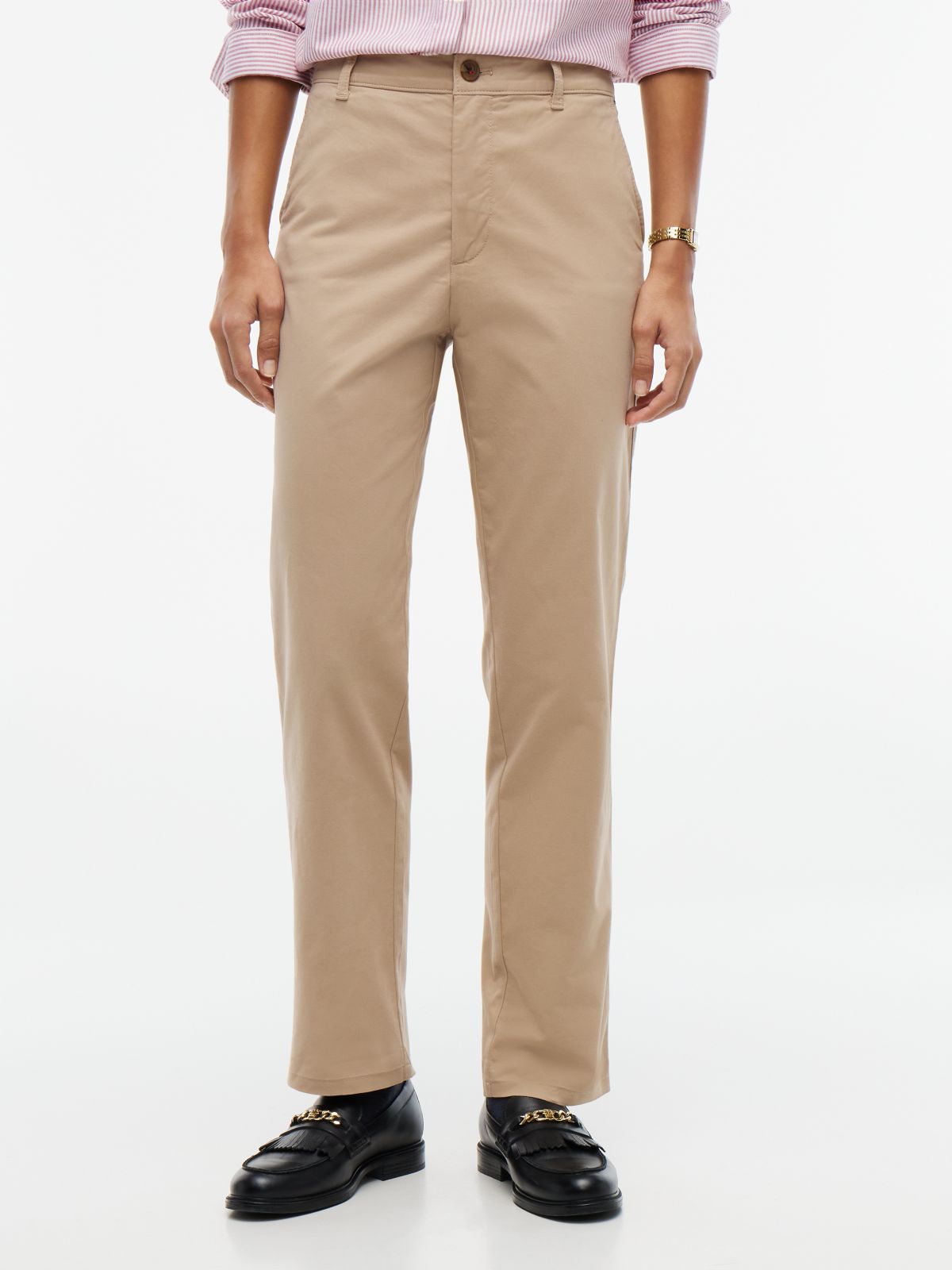 Relaxed Fit Stretch-Cotton Chino — Beige