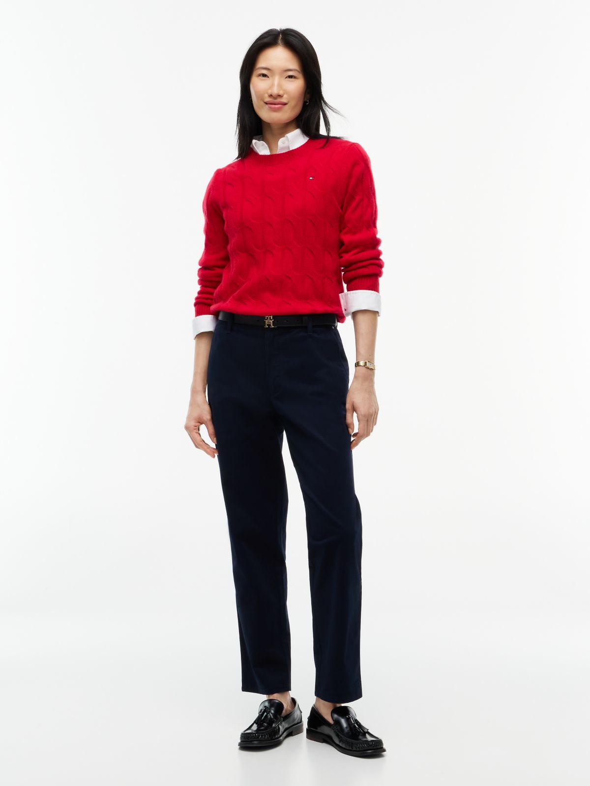 Relaxed Fit Stretch-Cotton Chino — Navy Blue