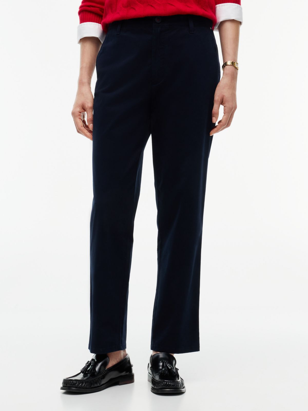 Relaxed Fit Stretch-Cotton Chino — Navy Blue