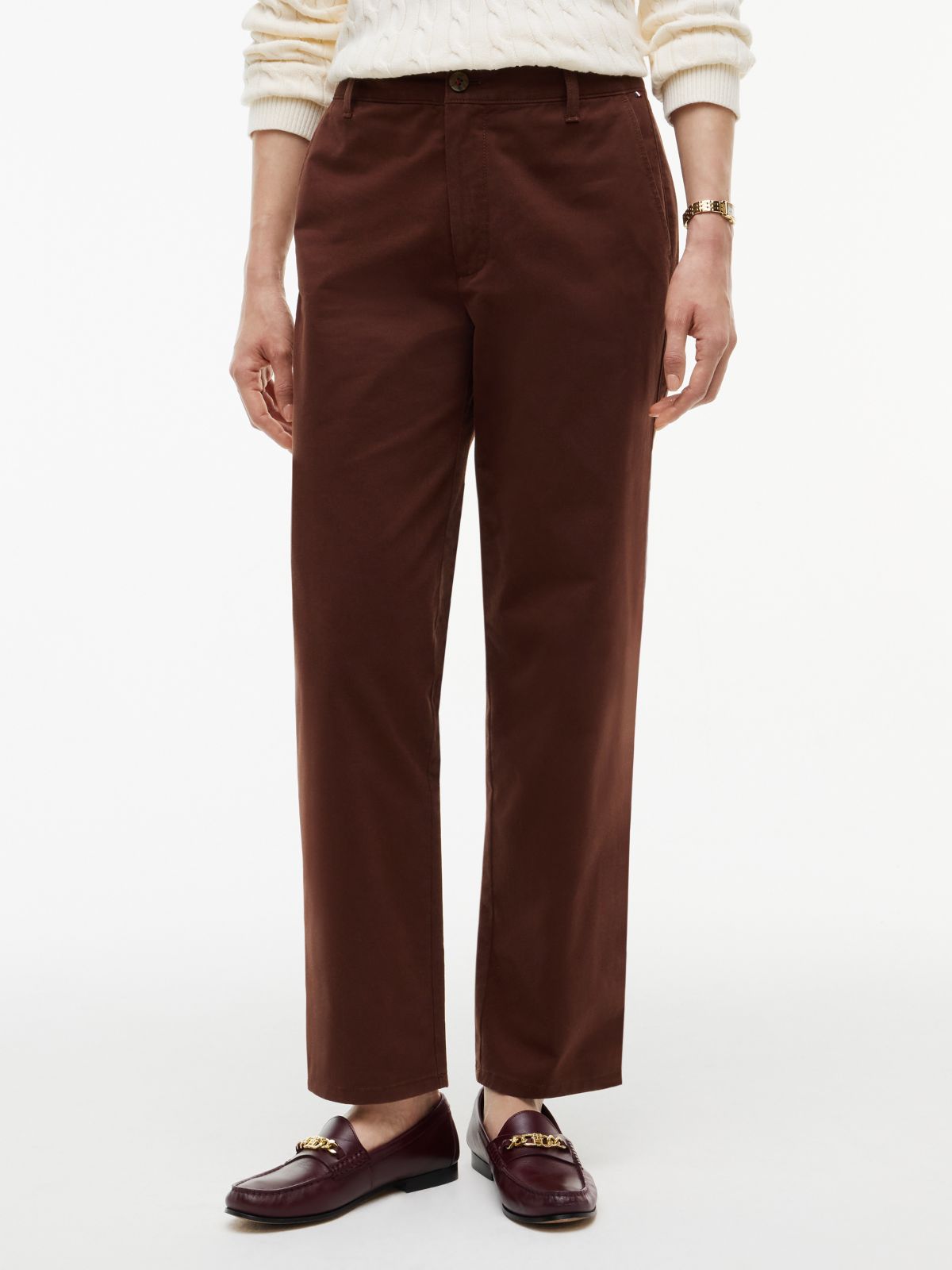 Relaxed Fit Stretch-Cotton Chino — Pure Brown