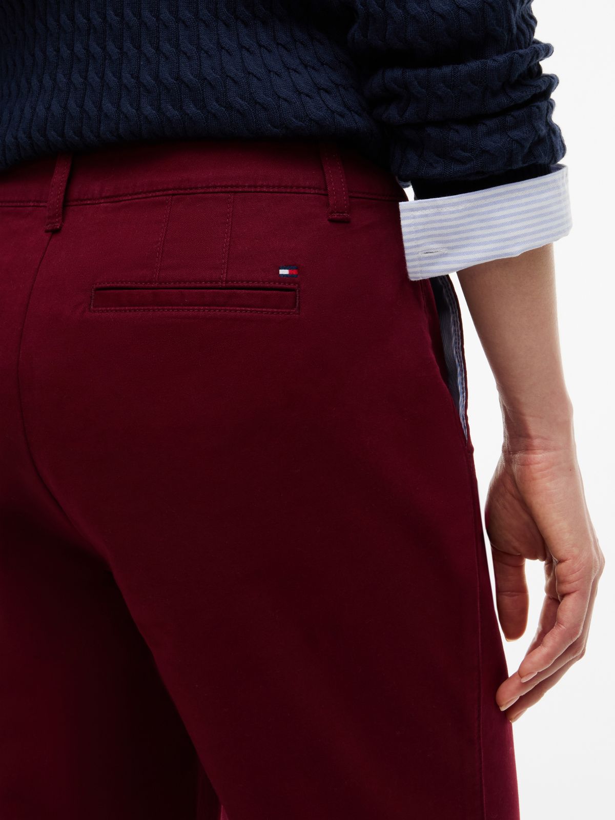 Relaxed Fit Stretch-Cotton Chino — Burgundy