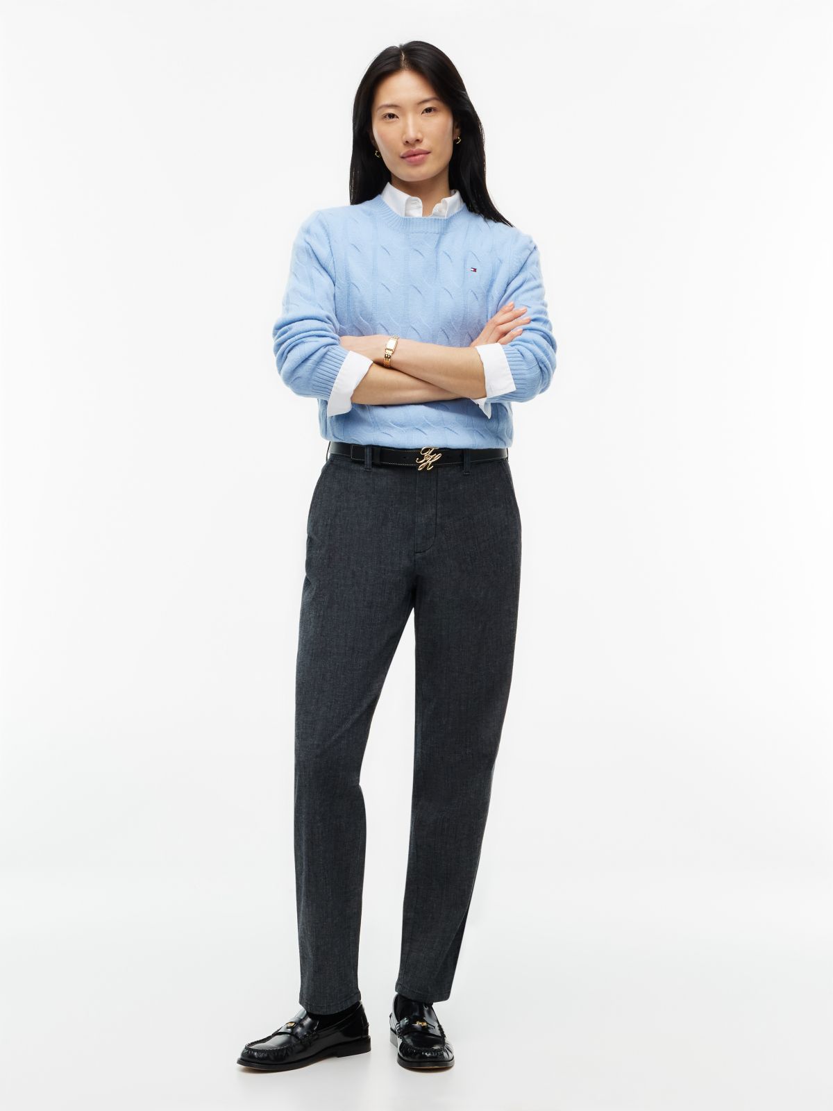 Relaxed Fit Stretch-Cotton Chino — Washed Blue