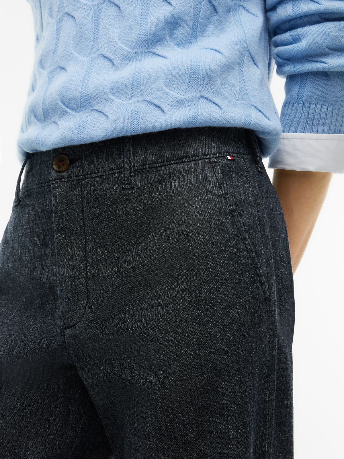 Relaxed Fit Stretch-Cotton Chino — Washed Blue
